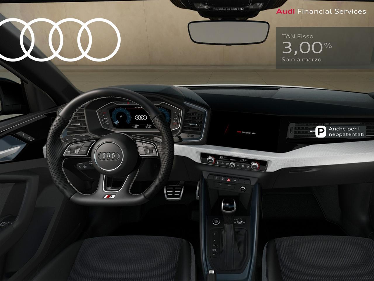 Audi A1 sportback 30 1.0 tfsi identity black 116cv s-tronic