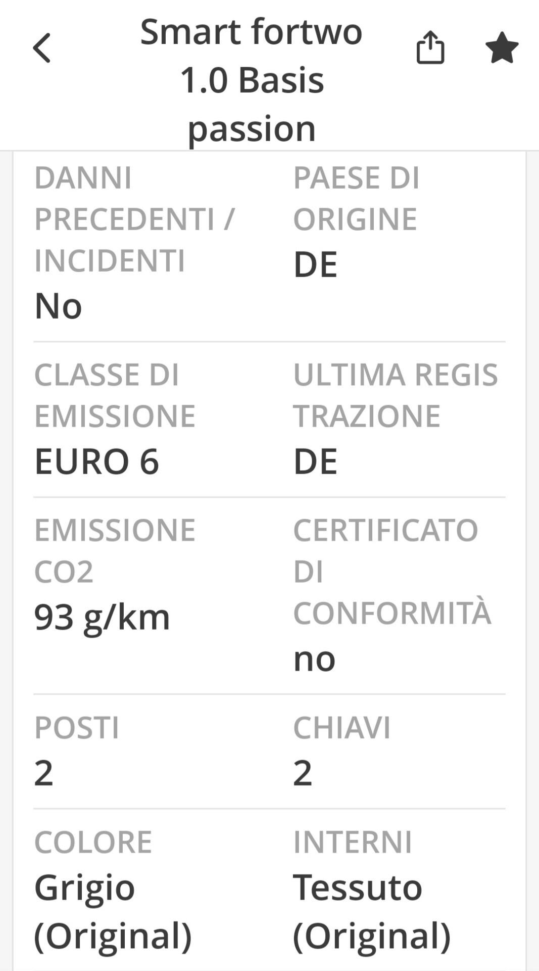 Smart ForTwo 70 1.0 Passion GARANZIA 12 MESI