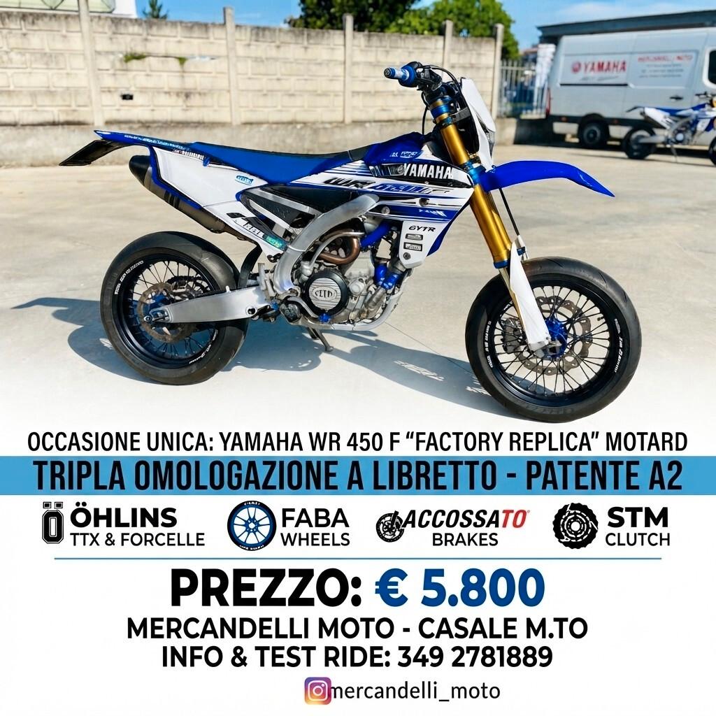 Yamaha WR 450 F 2016 - pat A2 Tripla Omologazione