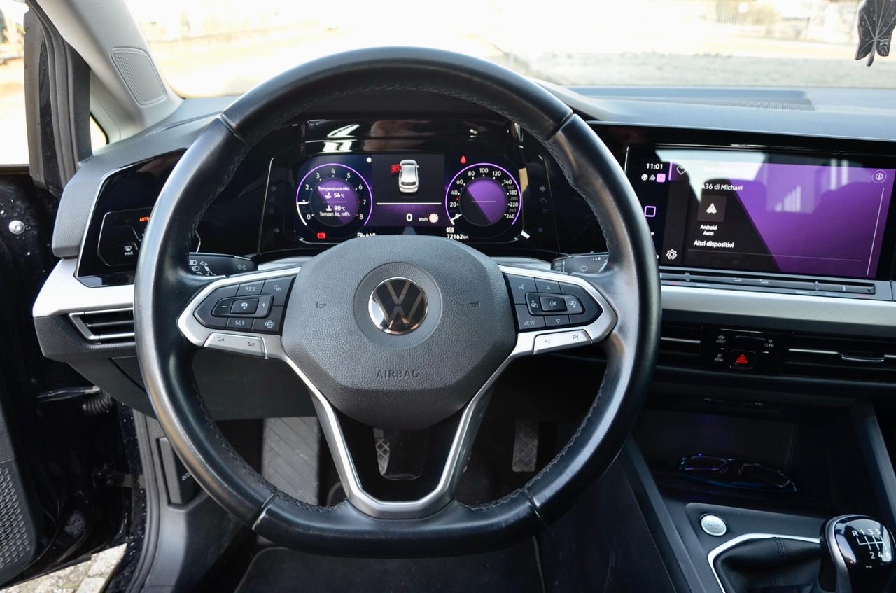 VOLKSWAGEN GOLF 1.0 TSI LIFE 110cv, UFF ITALIANA, EURO 6D, NAVI, APPLE ANDROID, LUCI AMBIENTE, PERMUTE