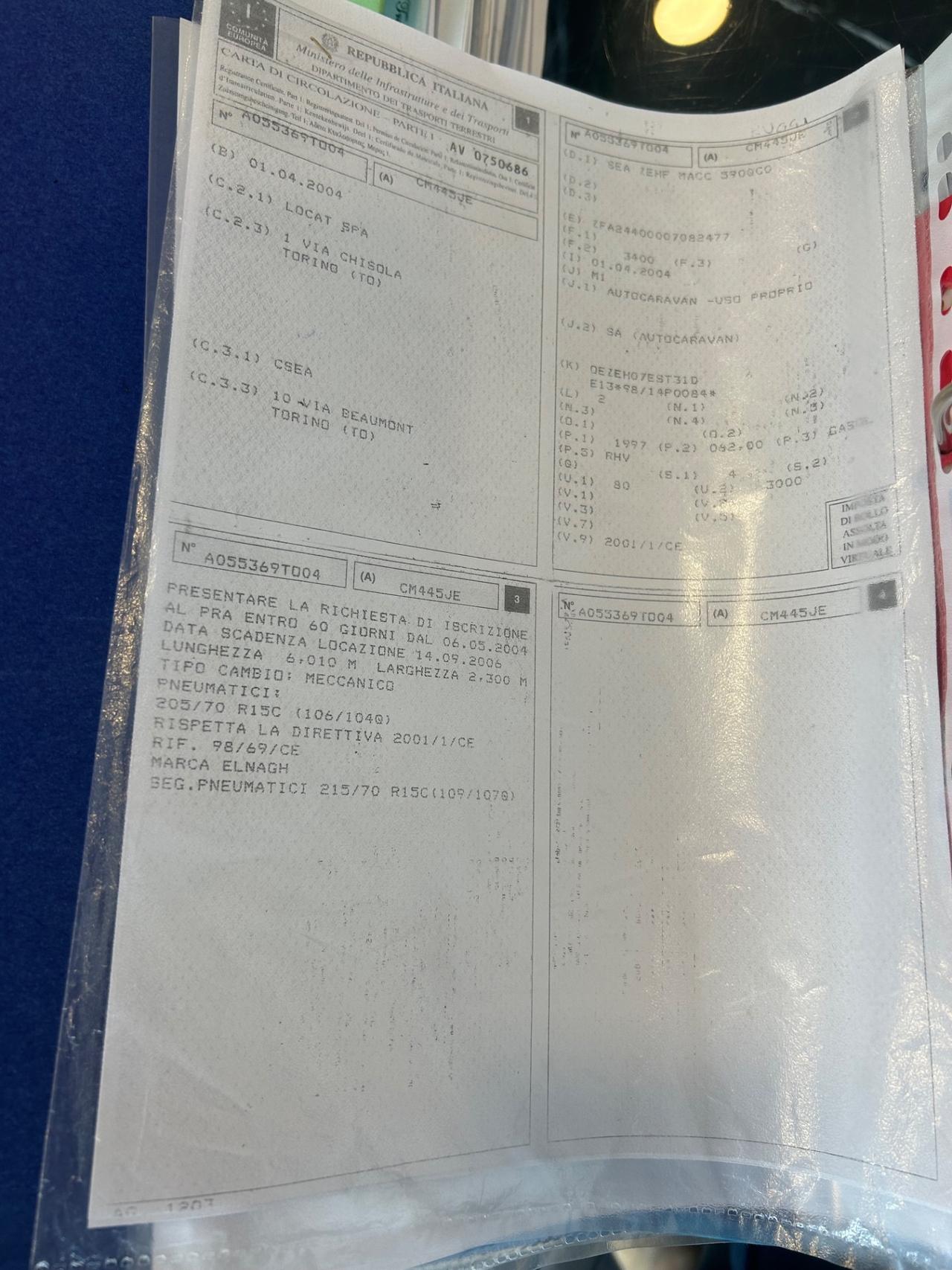 Elnagh rimor semi integrale del 2004 in saldo 445