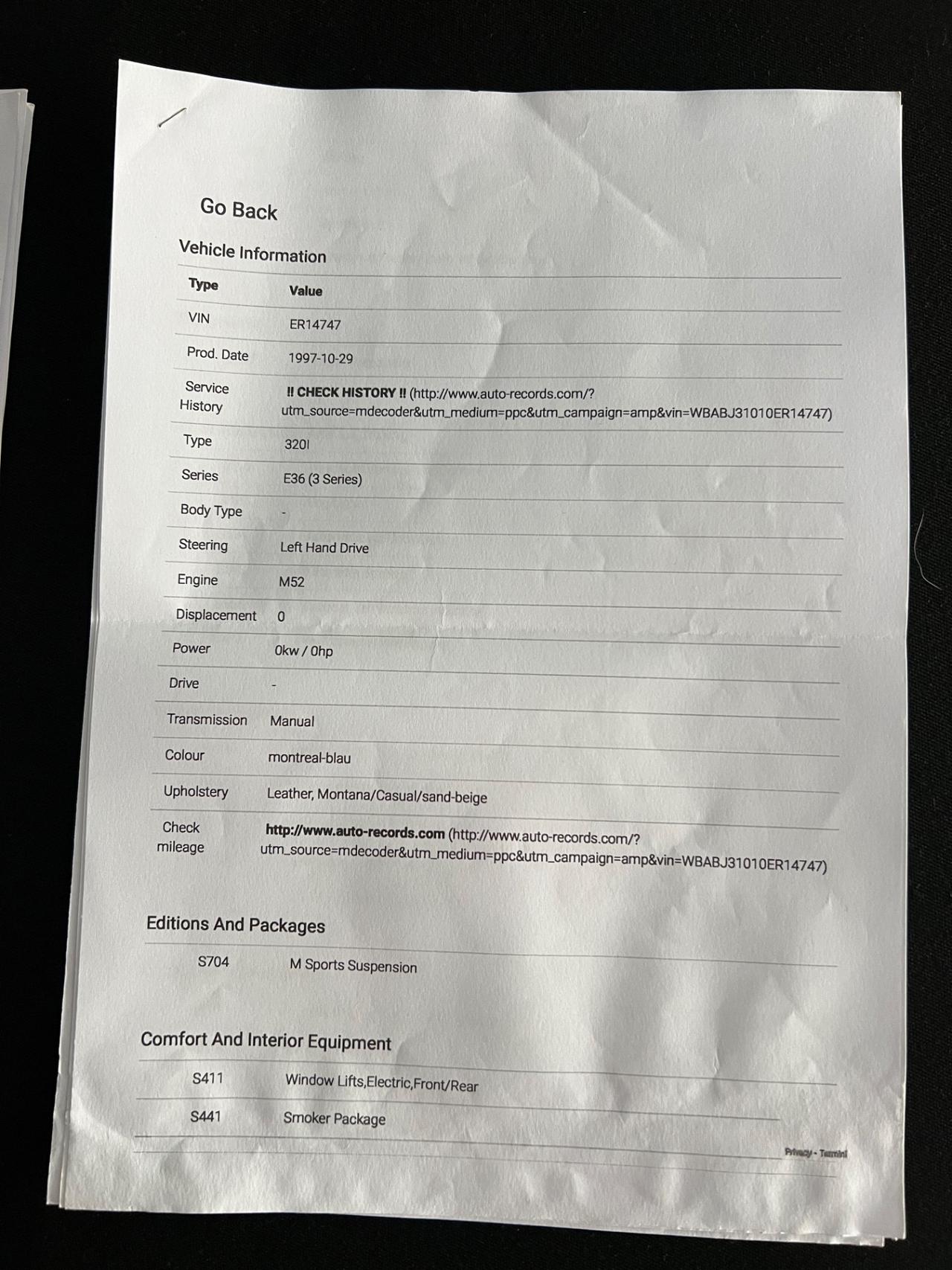 Bmw 320i 24V e36 Cabrio