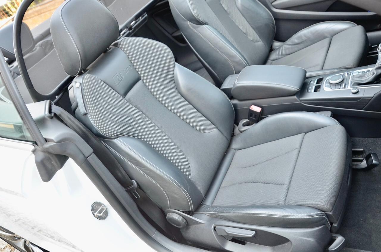 AUDI A3 CABRIO 2.0 TDI S-LINE INT+EXT 150cv S-TRONIC, UNICO UTILIZZATORE, UFF ITALIANA, EURO 6B, XENO, FRANGIVENTO, NAVI, PERMUTE
