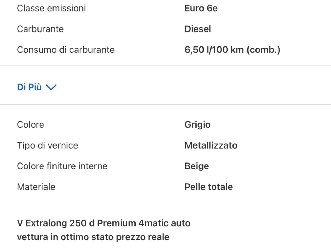 Mercedes-benz V 250 d Automatic 4Matic Premium Extralong Perfetta