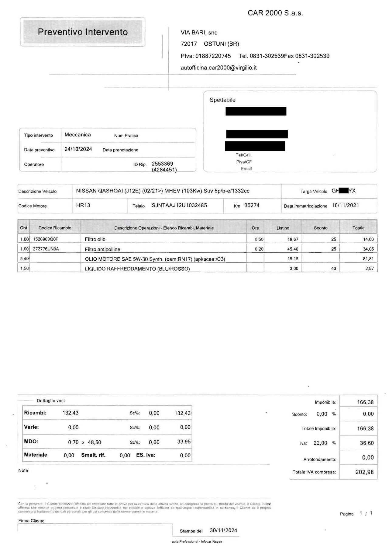 Nissan Qashqai Mild Hybrid 140 2wd N-Connecta 11-2021