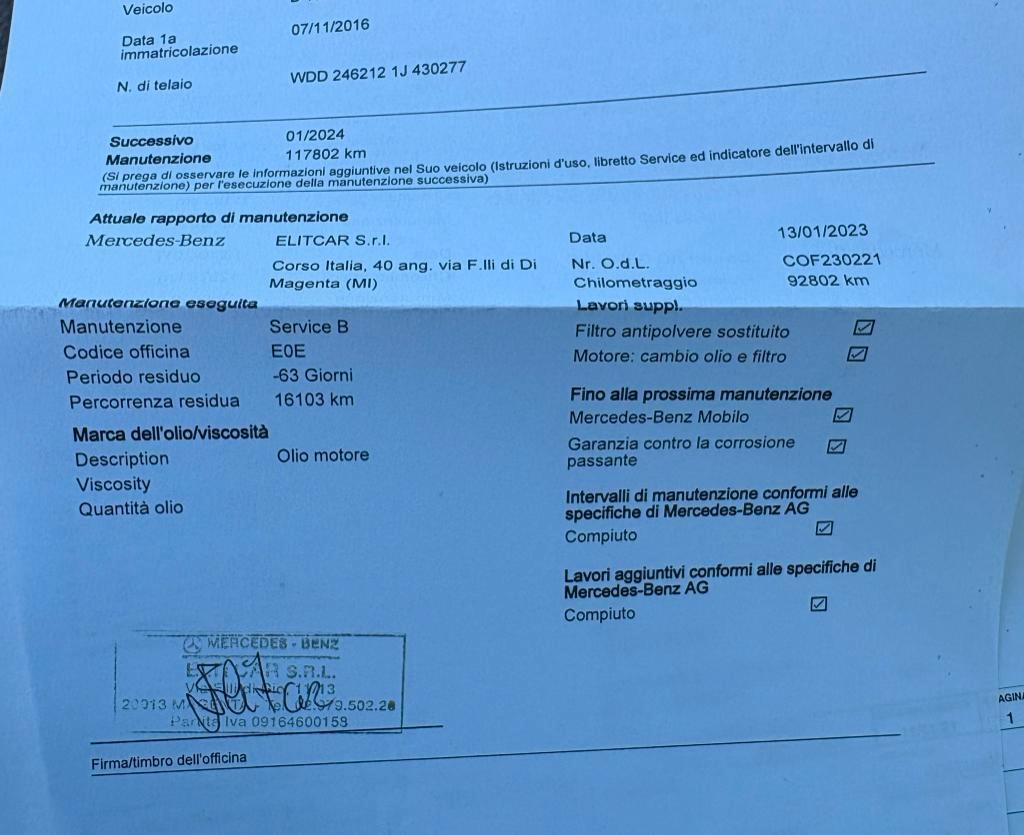 Mercedes B 180 1.5 D 109 CV Sport