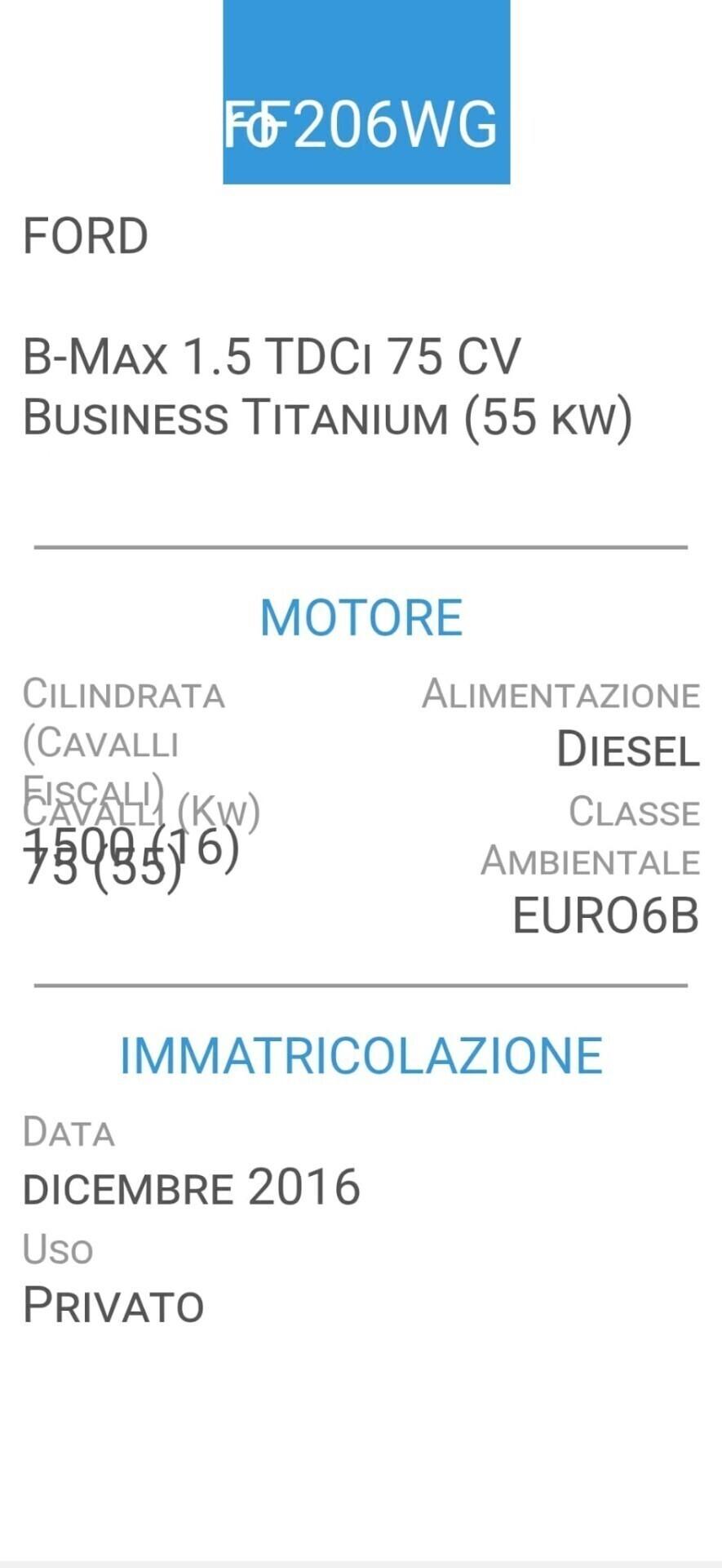 Ford B-Max 1.5 TDCi-6B-UNICO PROPR-3 REVISIONI