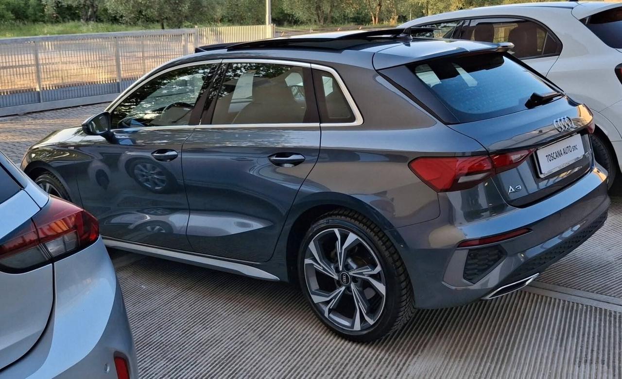 Audi A3 30 TFSI S line edition tetto panoramico full