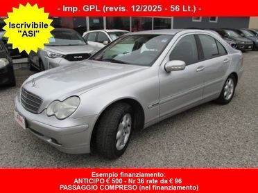 MERCEDES-BENZ C 200 Kompressor Classic Evo -Imp. GPL- Iscrivibile ASI