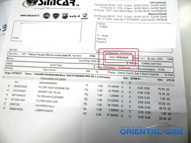 KIA Rio Rio 1.2 DPi 84 CV Style SOLO 27.000 KM BELLISSIMA COME NUOVA