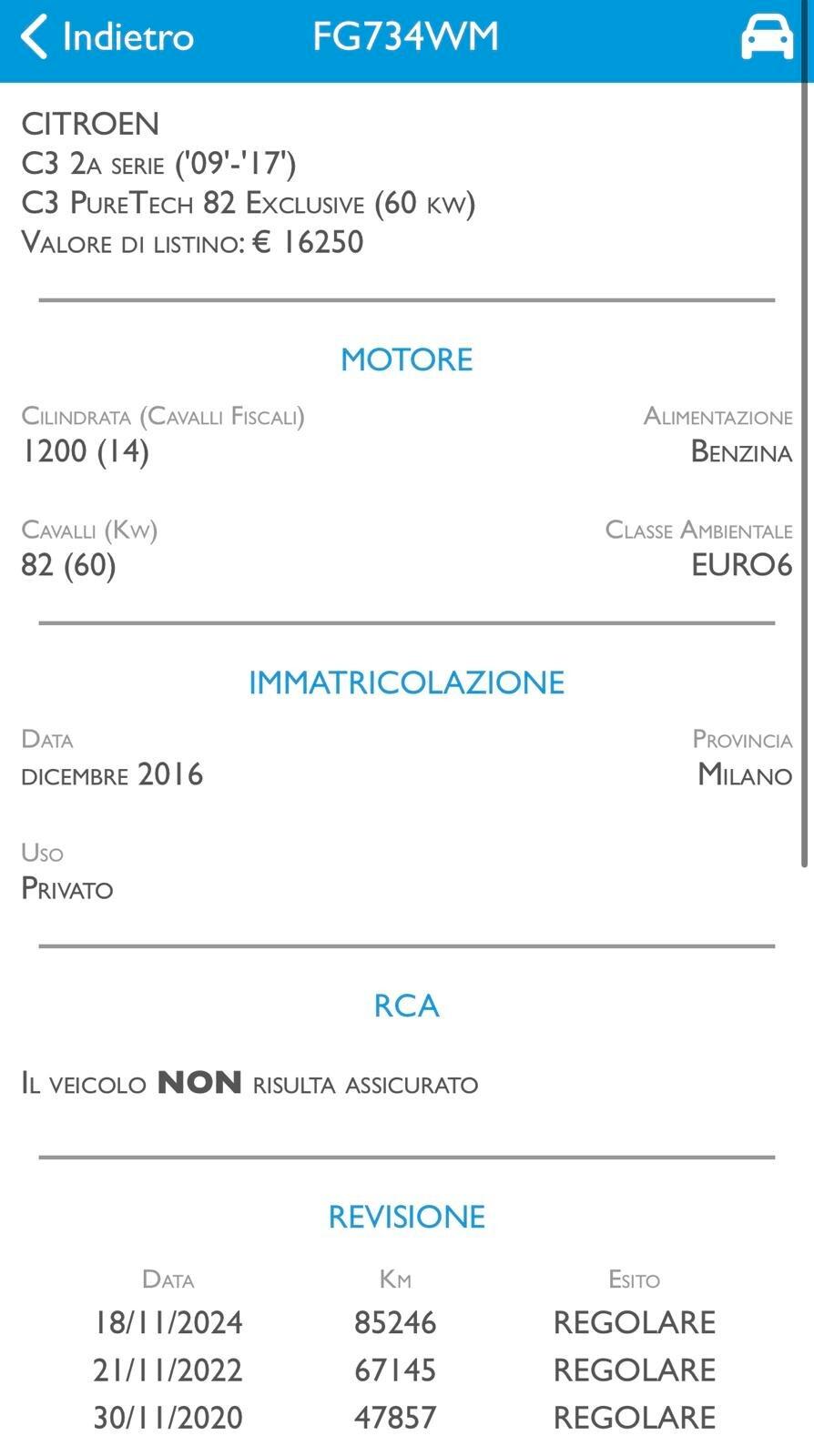 CITROEN C3 1.2 BENZINA -NEOPATENTE-GARANZIA 3 ANNI