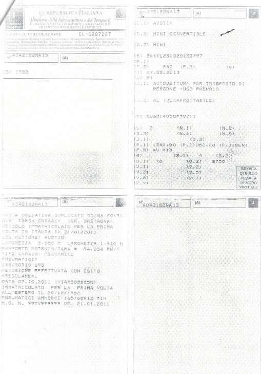 AUSTIN MINI CABRIO 1.3 AUTO D'EPOCA