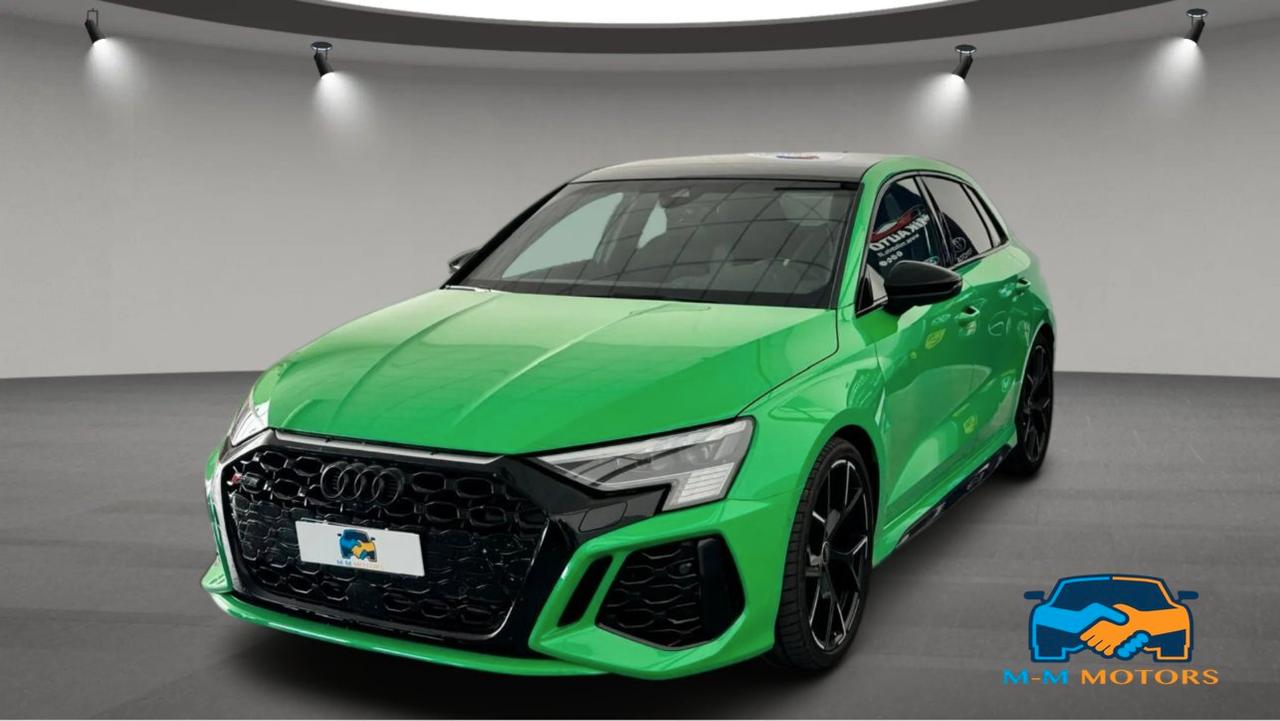 Audi RS3 Sportback 2.5 tfsi quattro s-tronic UNICOPRO-CARBOCERAMICI- COLORE EXCLUSIVE-GARANZIA AUDI 2028-LIM 290KM/H BOLLO E SUPERBOLLO 06/2027