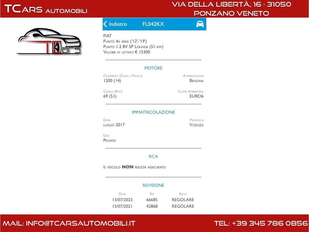 FIAT PUNTO 1.2 BENZINA - GARANZIA 3 ANNI