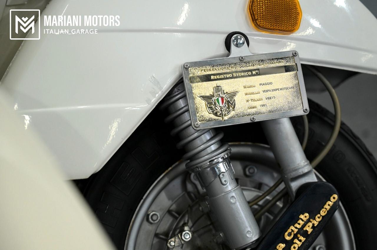 Vespa P200E Sidecar TARGA ORO 3 Posti!