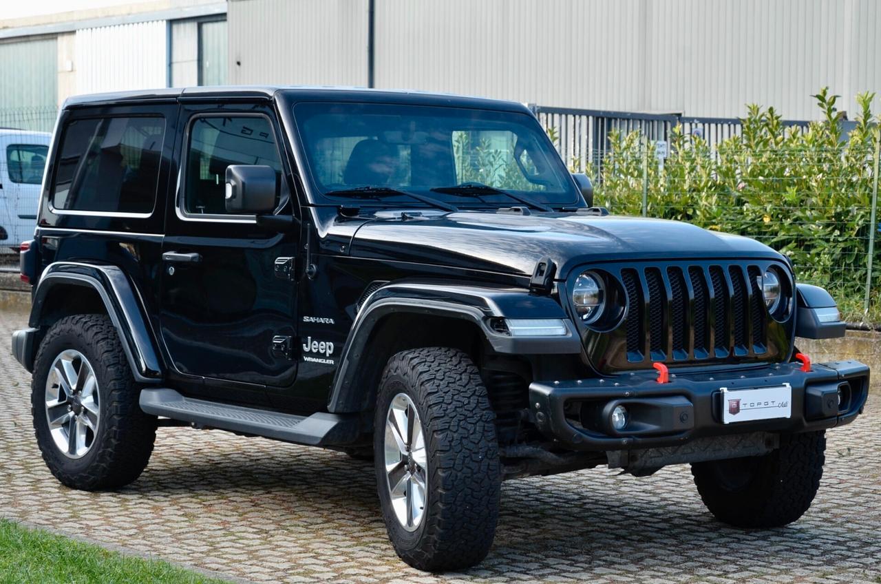 JEEP WRANGLER SAHARA 2.2 MJT 200cv AT8, UFF ITALIANA, SERVICE CON FATTURE, EURO 6D, FARI LED, KEYLESS, NAVI, RETROCAMERA, PERMUTE
