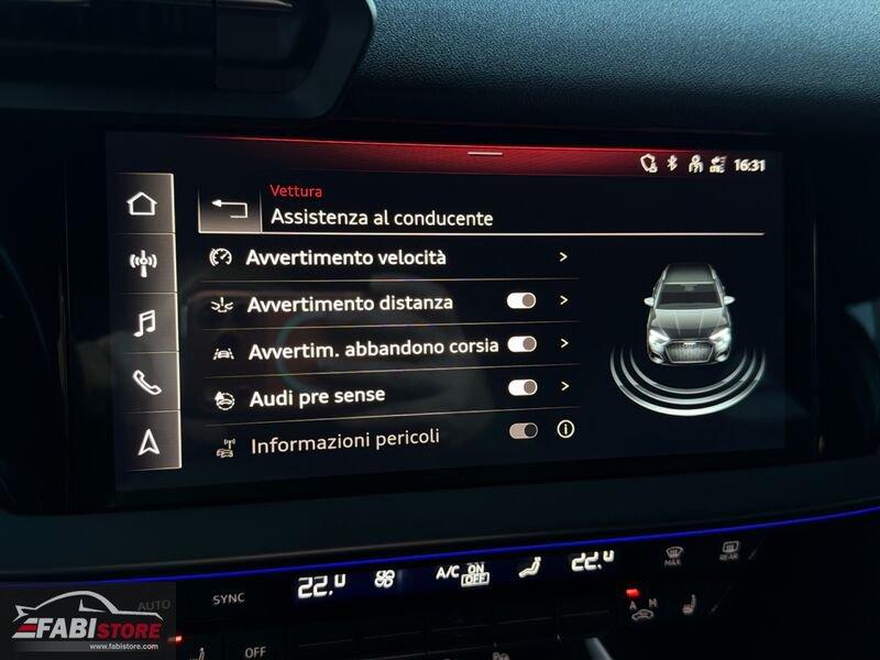 Audi A3 A3 SPB 35 TFSI 150 Cv S-Line int ext - Gusci pelle, LED, Camera, Portellone ecc