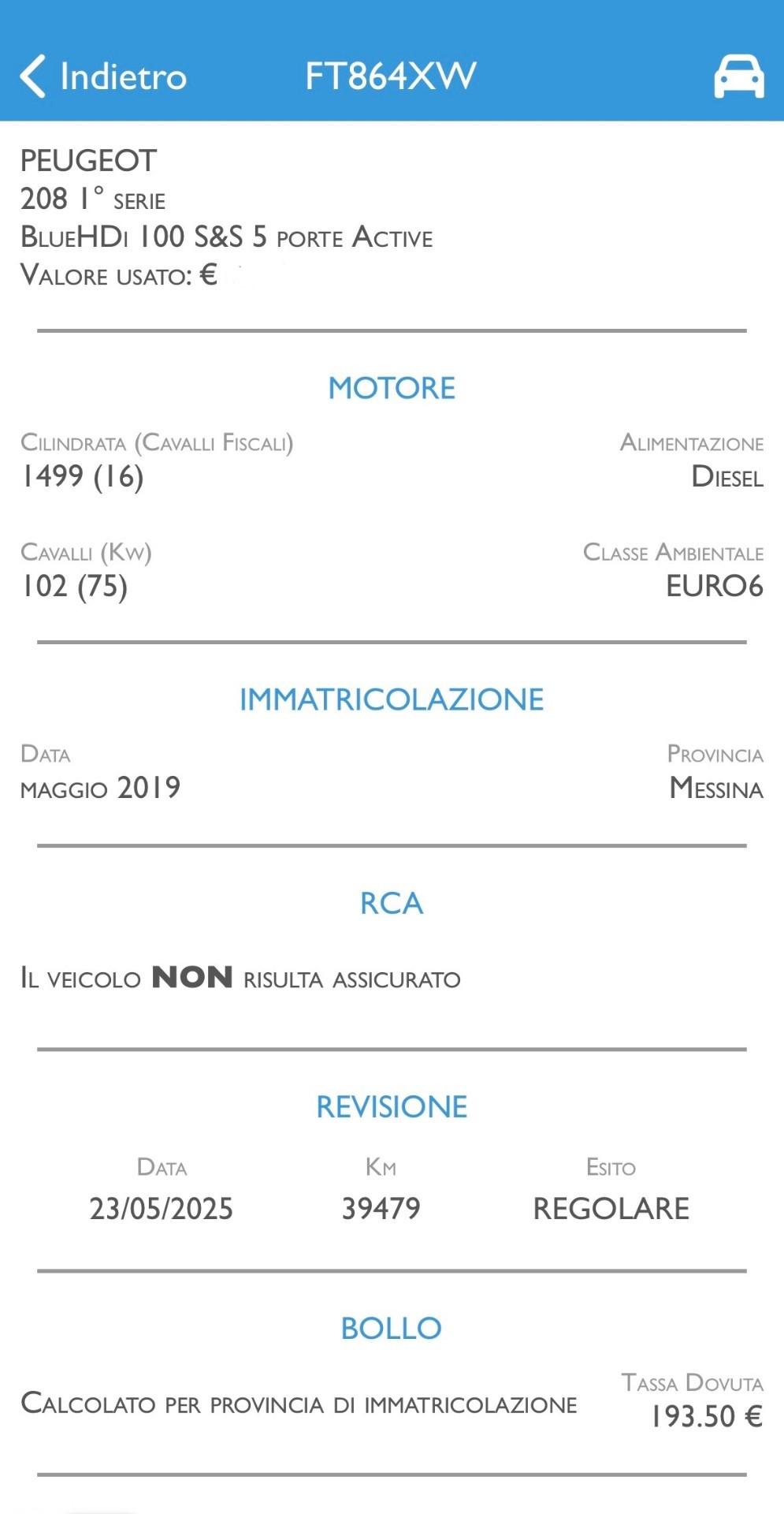 Peugeot 208 1.5 HDi 100 Cv 5P. 40.000 Km - 2019