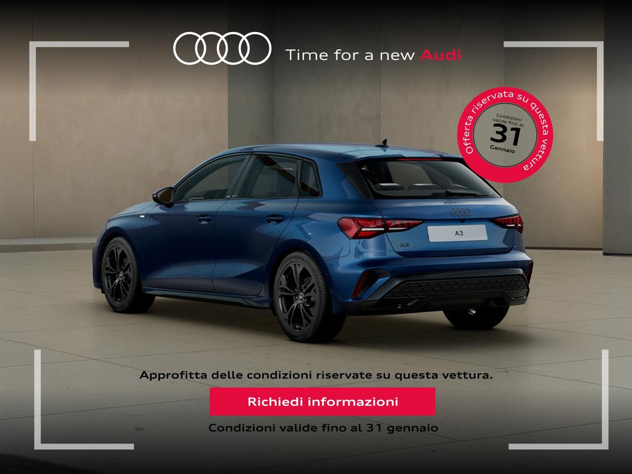 Audi A3 sportback 2.0 tdi s line edition 150cv s-tronic