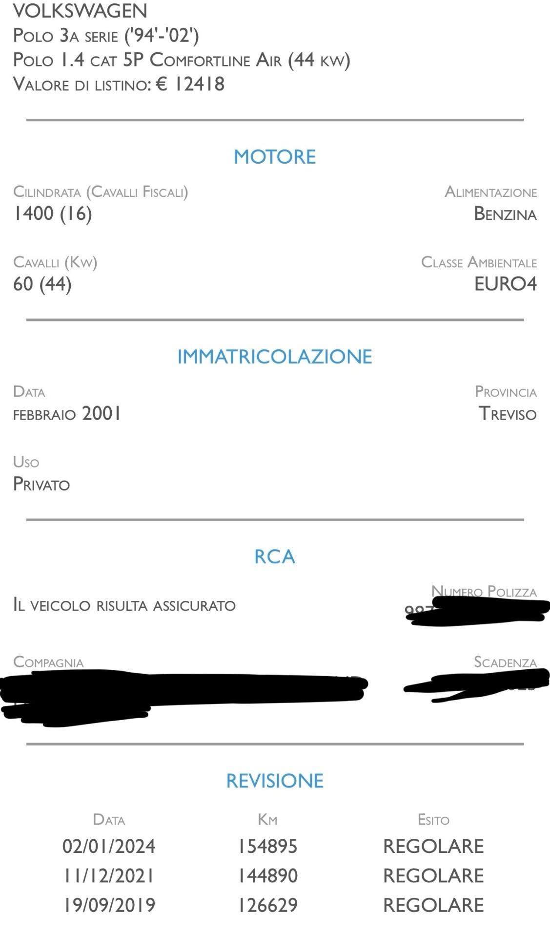 Volkswagen Polo 1.4 Aria cond. NEOPATENTATI