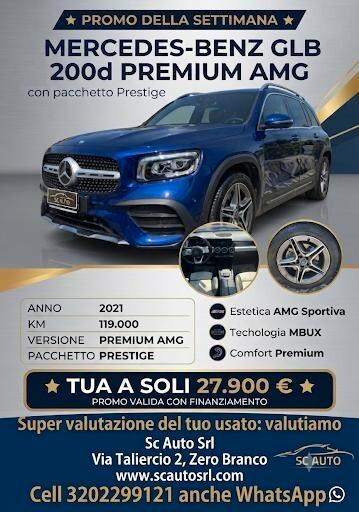 Mercedes GLB 200 d Premium AMG + Prestige TUA A RATE