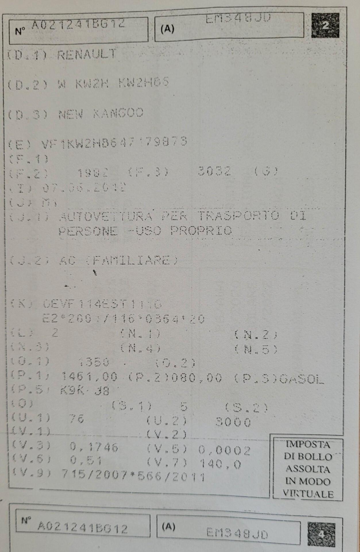 Renault Kangoo 1.5 Diesel 5 posti porte .. navi , gancio traino