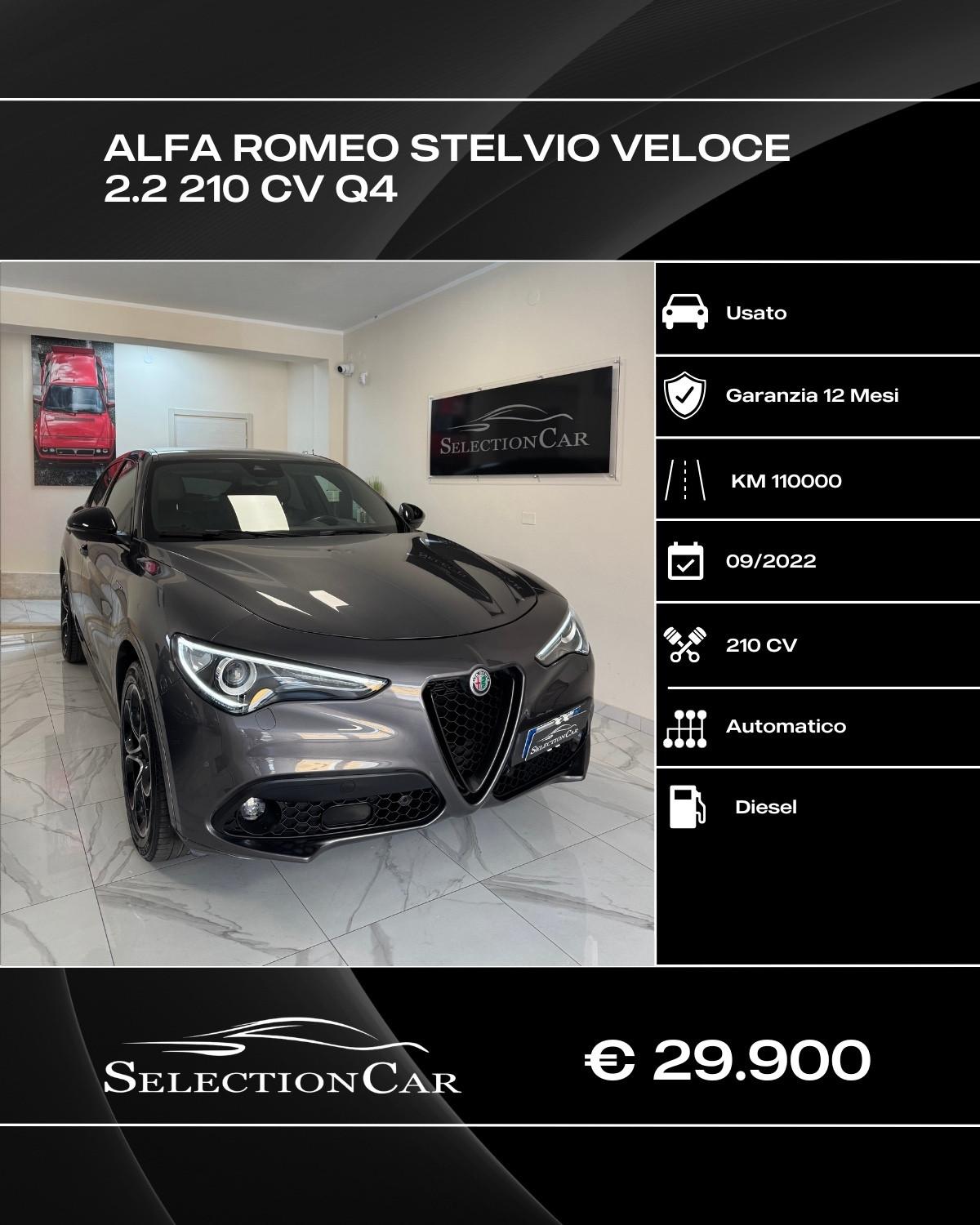 Alfa Romeo Stelvio 2.2 Turbodiesel 210 CV AT8 Q4 Veloce