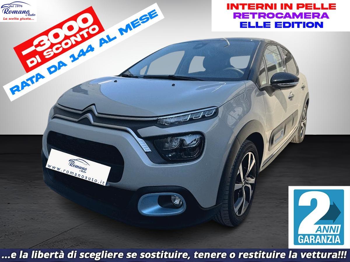 CITROEN - C3 - PureTech 110 S&S EAT6 Elle#RETROCAMERA!INTERNI IN PELLE A ROMBO!