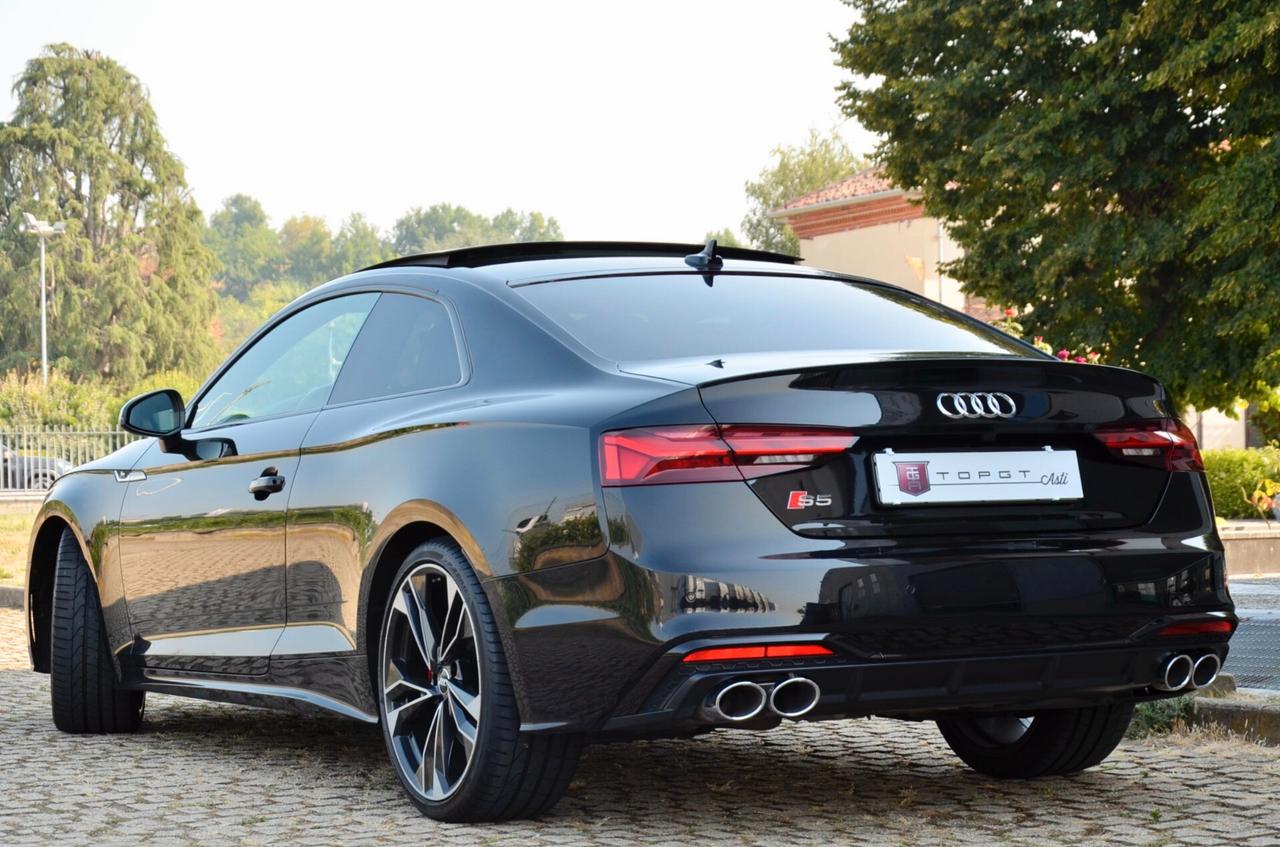AUDI S5 COUPE 3.0 TDI MHEV QUATTRO 347cv TIPTRONIC, UFF ITALIANA, SERVICE AUDI, TETTO, MATRIX, BLACK PACK, INSERTI IN CARBONIO, 20", PERMUTE