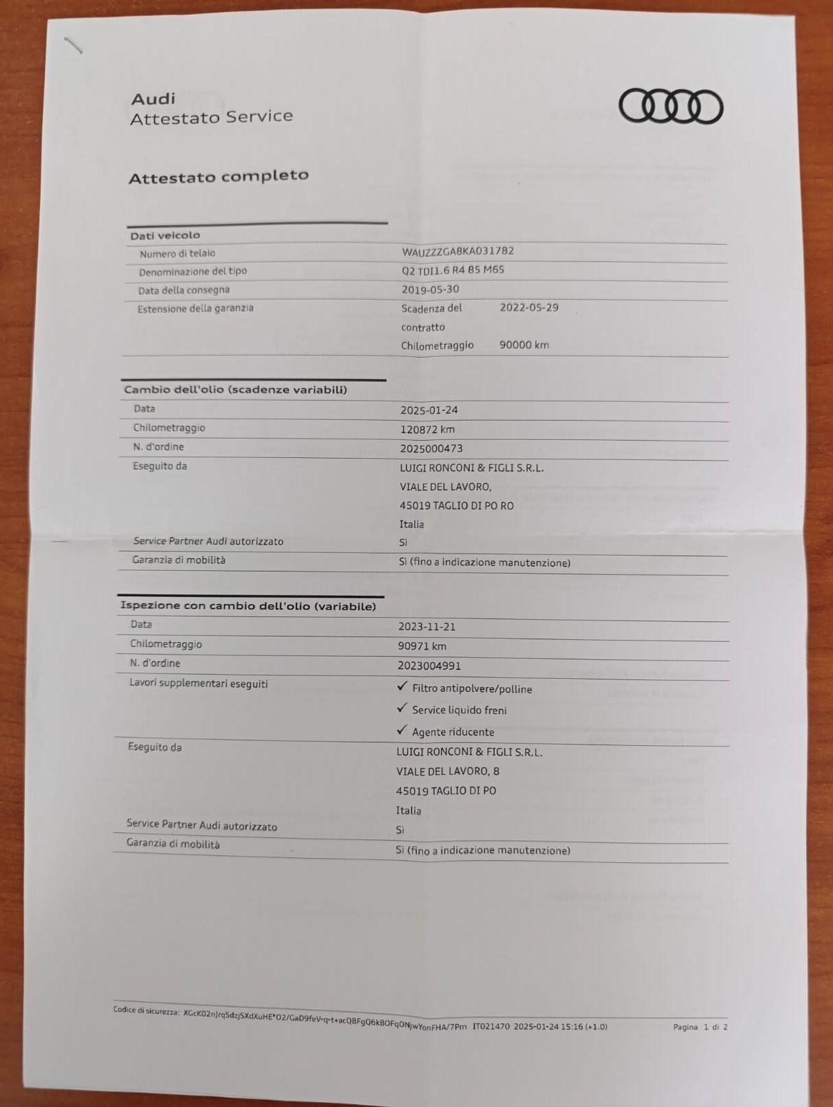 Audi Q2 30 1.6 TDI 116cv Admired - Service Completo Audi