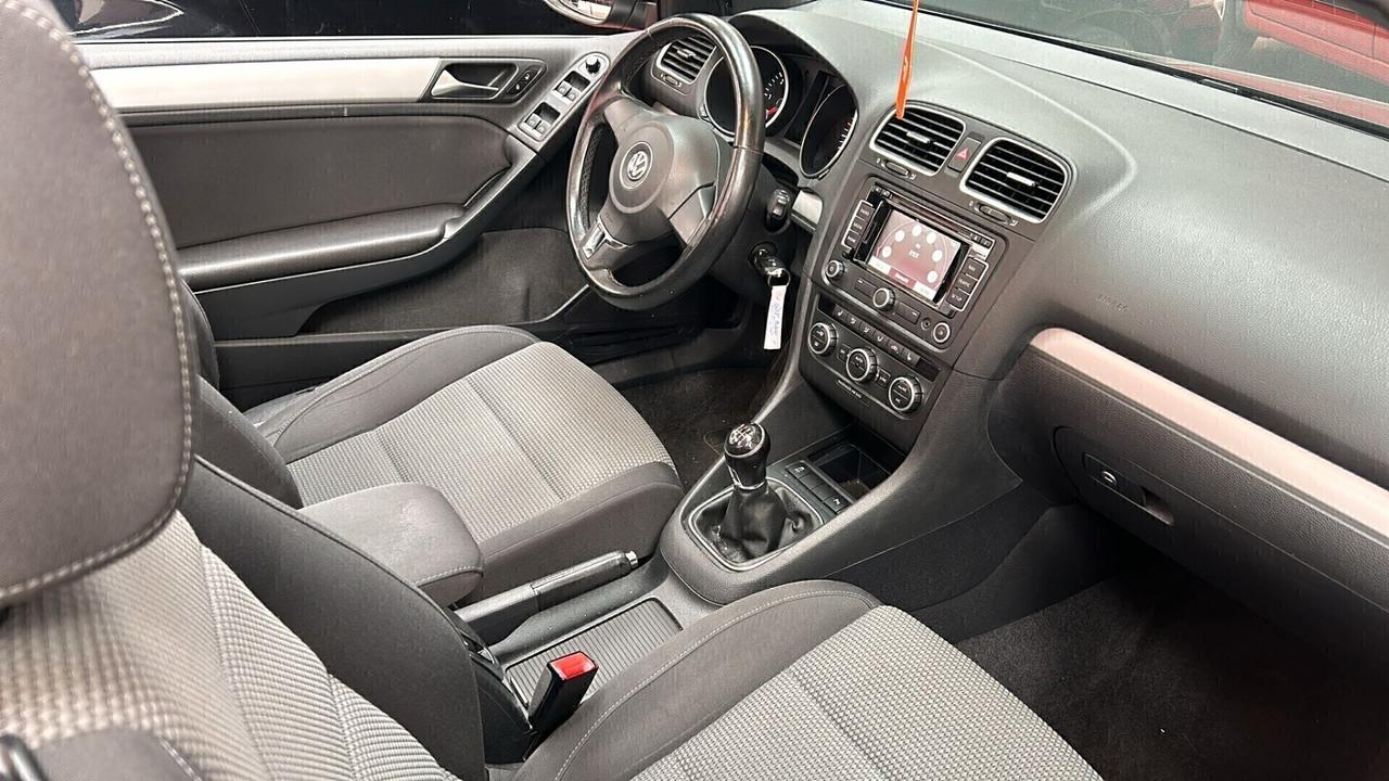 VOLKSWAGEN GOLF CABRIO serie 6 BLUEMOTION LED Diesel 2.0 CV 140 Km 168.487 garanzia 12 mesi