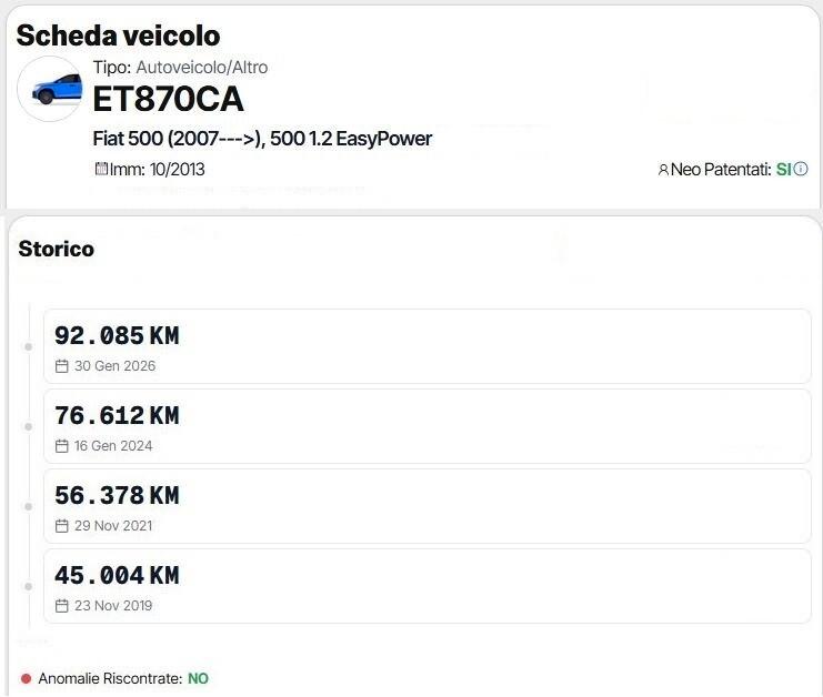 Fiat 500 1.2 EasyPower Lounge GPL GARANZIA 12 MESI