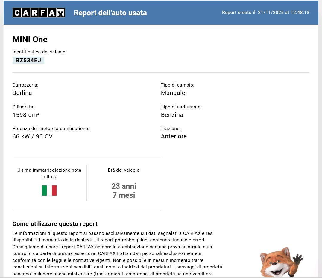 Mini cooper 1.6 16V One 90cv