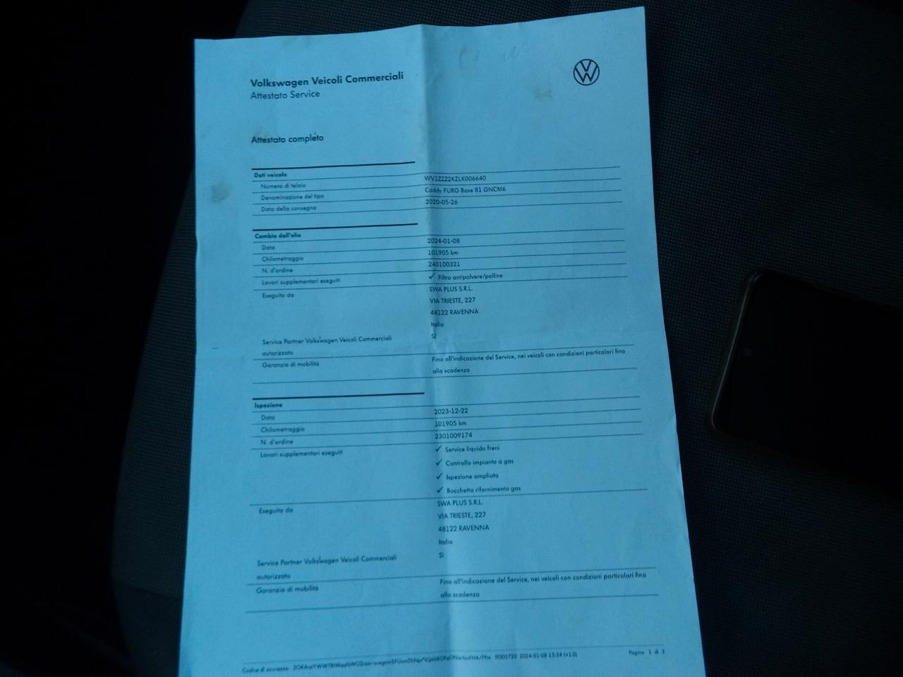 Volkswagen Caddy 1.4 TGI Furgone Business METANO VALIDO FINO AL 2028