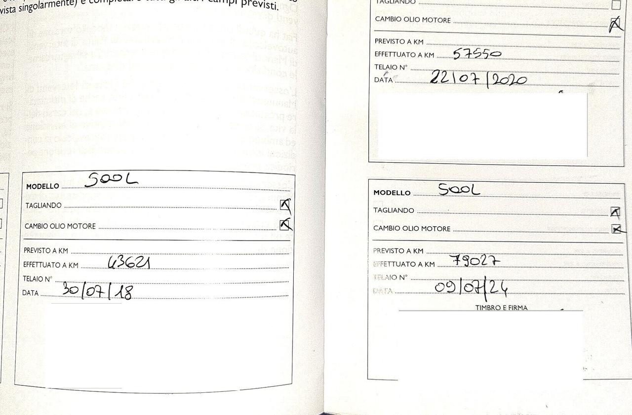 FIAT 500L 1,3 M.JET-KM 85000-4 REVISIONI+TAGLIANDI