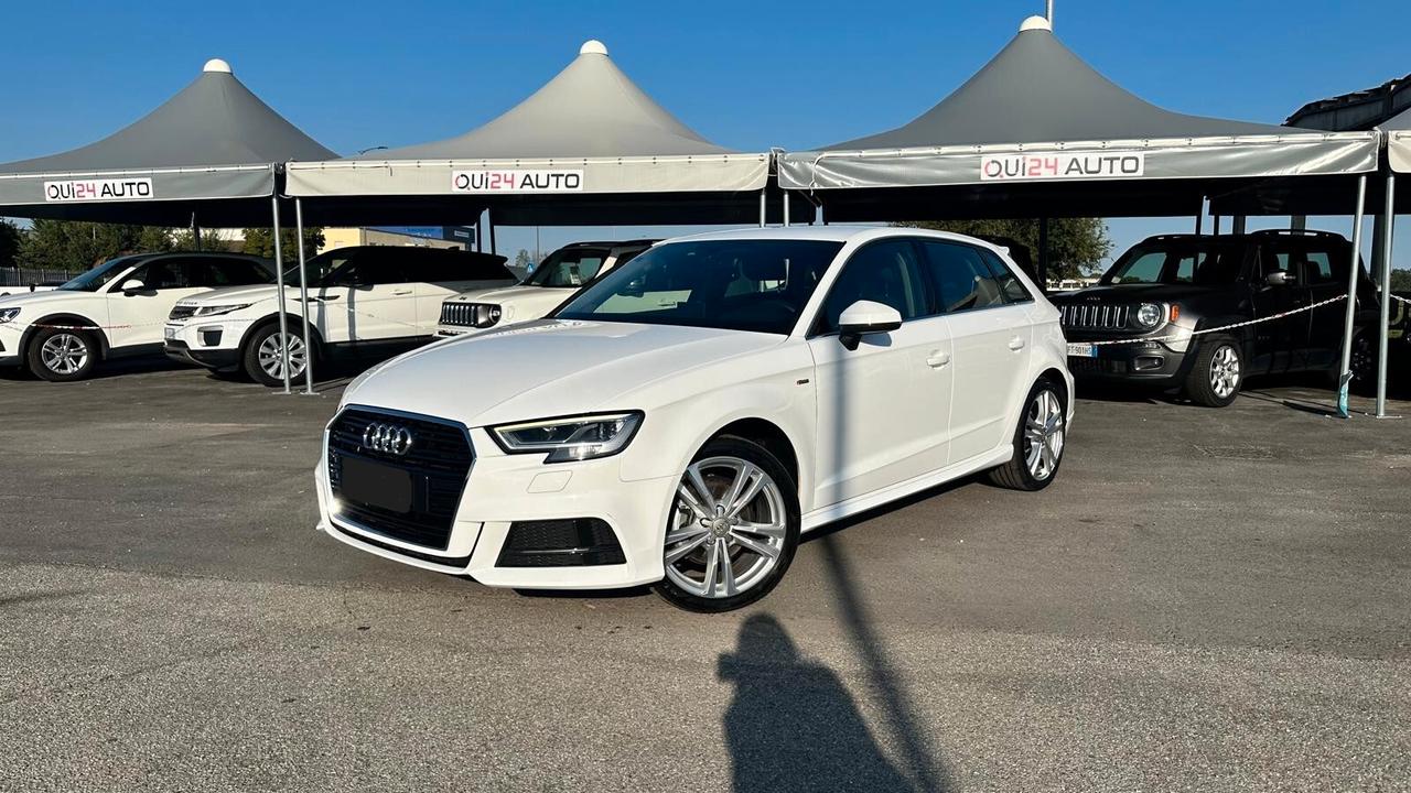 Audi A3 SPB 30 TDI S line Sport UNICO PROPRIETARIO KM CERTIFICATI