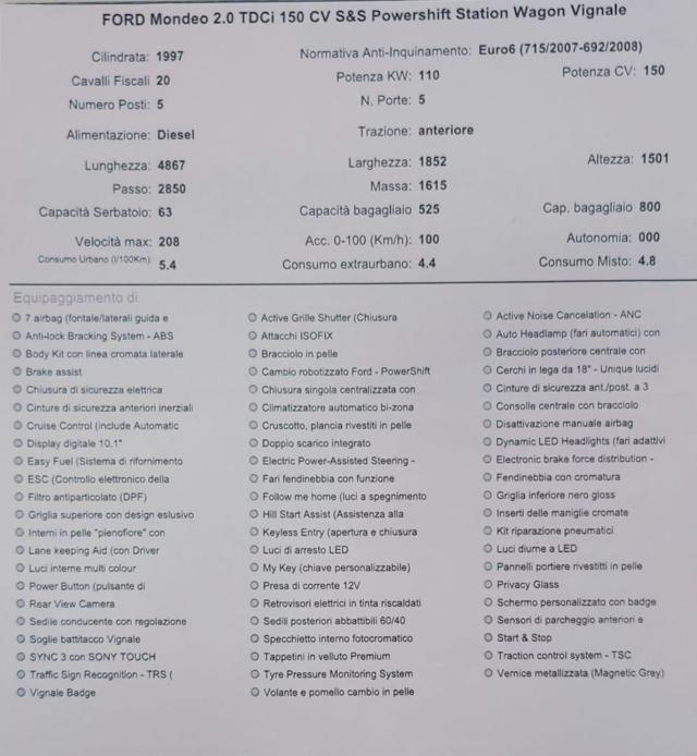 FORD Mondeo 2.0 TDCi 150 CV S&S Powershift Station Wagon Vigna
