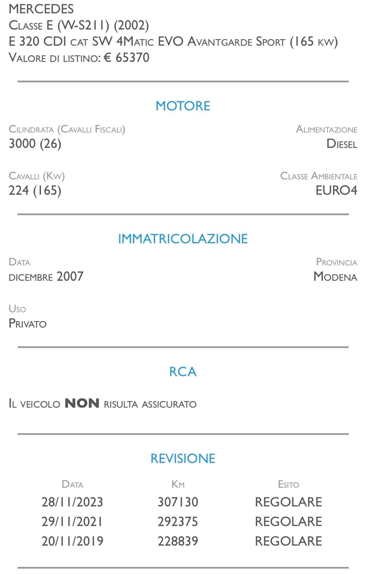 Mercedes-benz E 320 CDI cat S.W. 4Matic EVO Avantgarde Sport