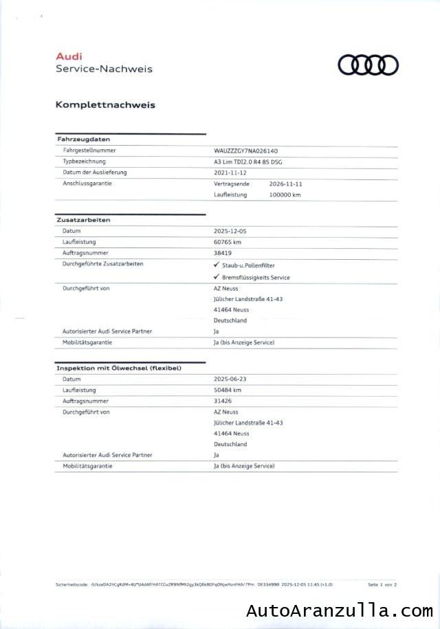 AUDI A3 Sedan 30 2.0 TDI 115CV S tronic Advanced Navi