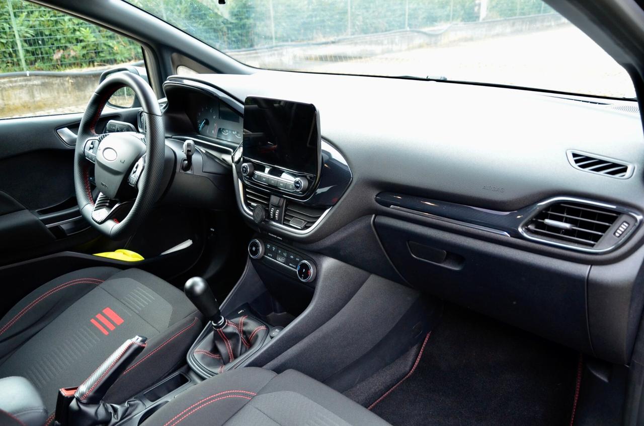 FORD FIESTA 1.0 ECOBOOST HYBRID ST-LINE 125cv, UNICOPROPRIETARIO, SERVICE FORD, EURO 6D, SCARICO, FARI LED, APPLE ANDROID, 18", PERMUTE