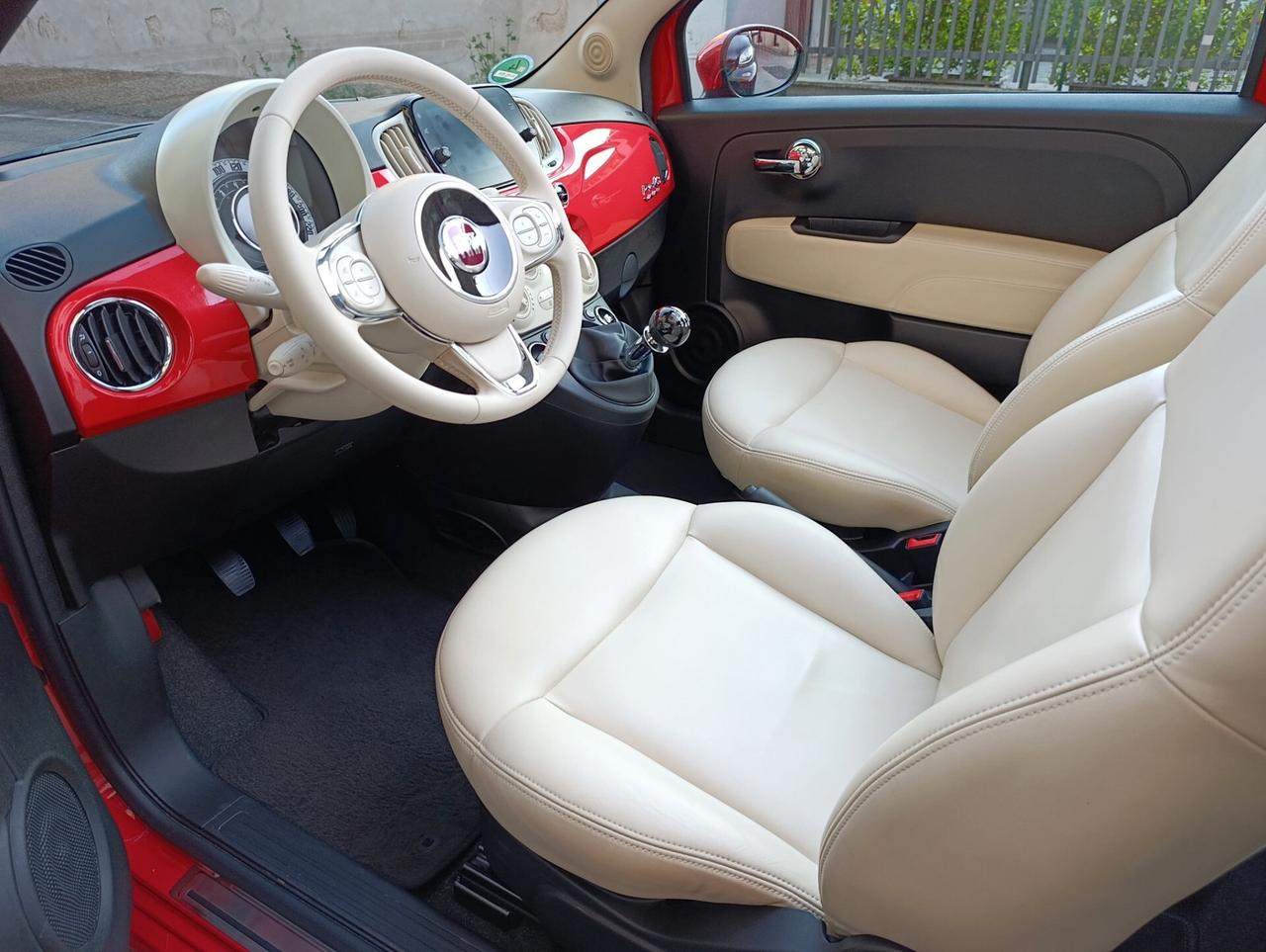 Fiat 500 C 1.0 Hybrid Lounge Rosso Corallo Pelle Full