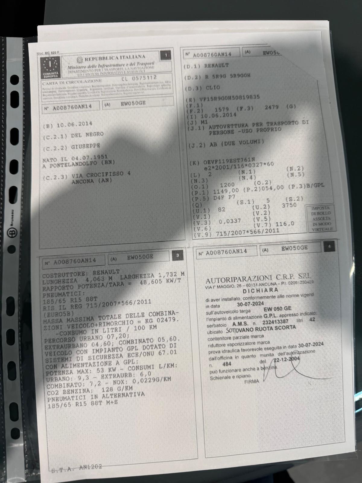 Renault Clio 1.2 Benzina GPL Neopatentati UNIPRO