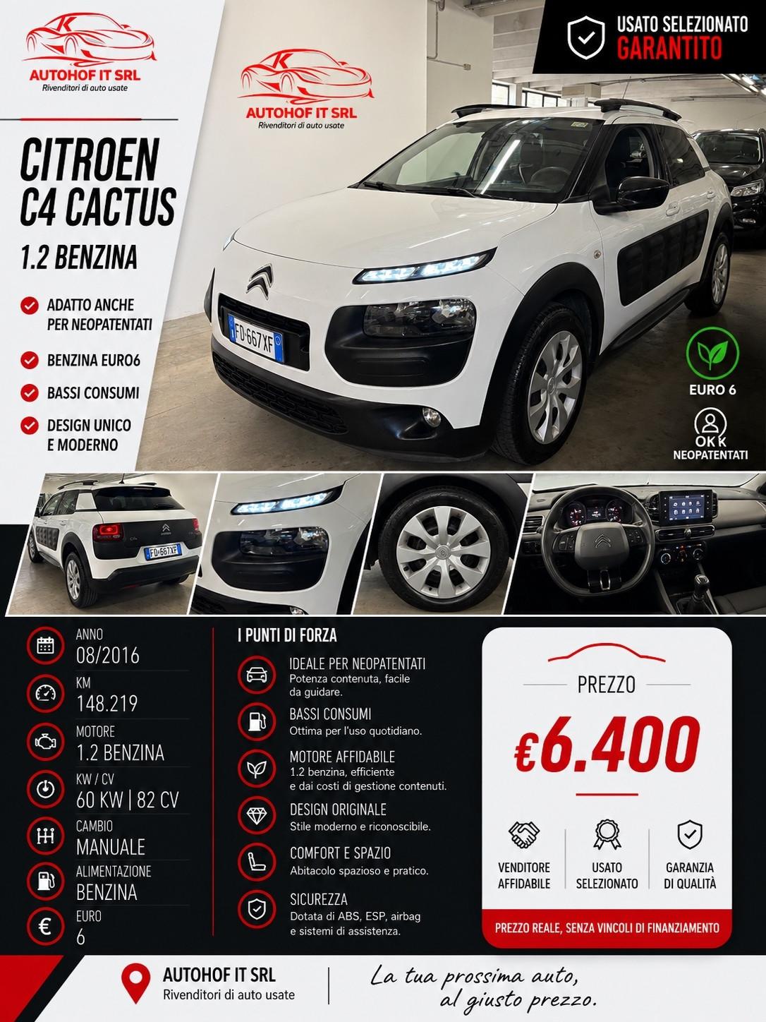 Citroen C4 Cactus 1.2 BENZINA |OK NEOPATENTATI |