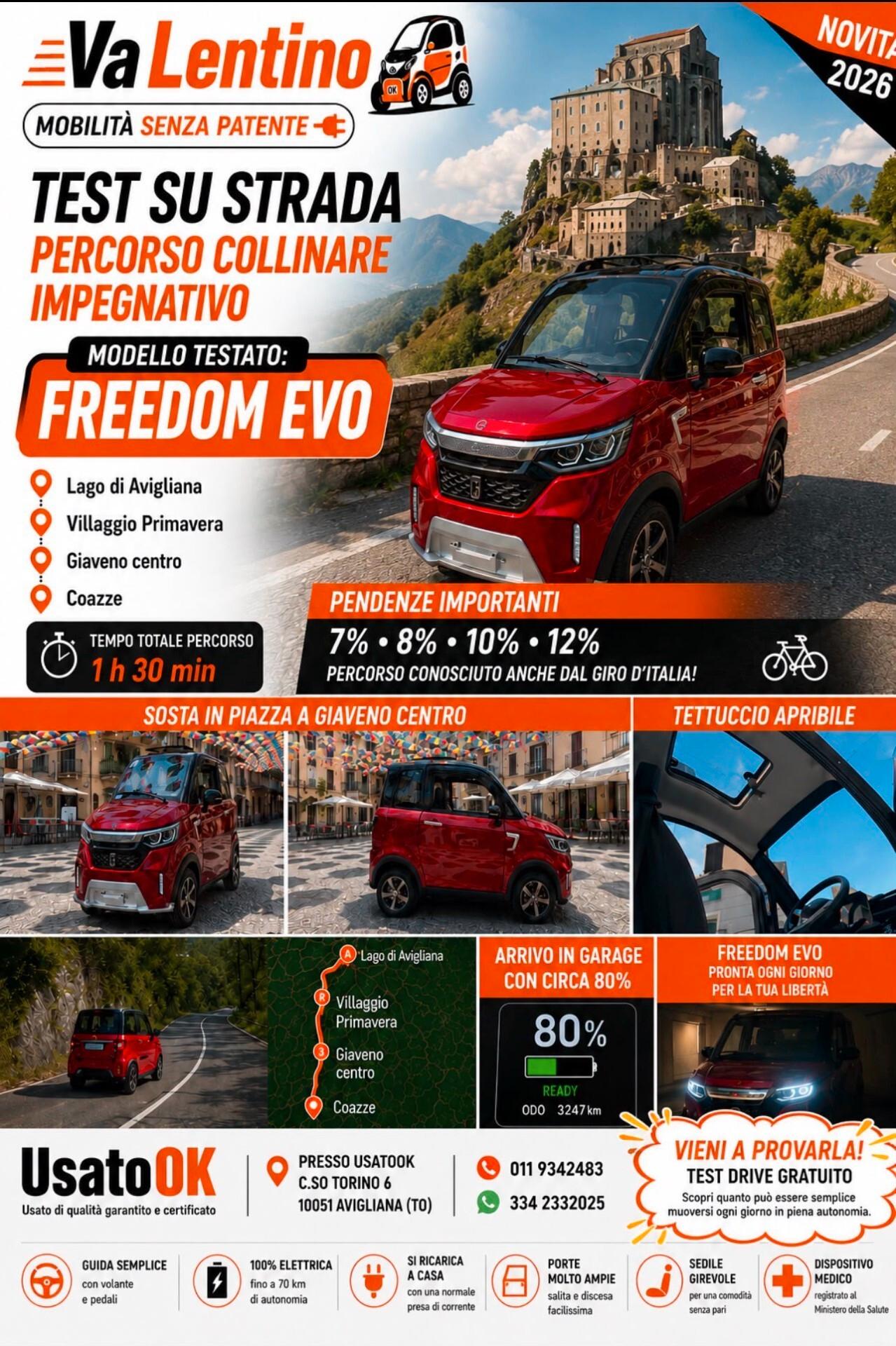 VA Lentino Auto Senza Patente 25 km/h FREEDOM EVO