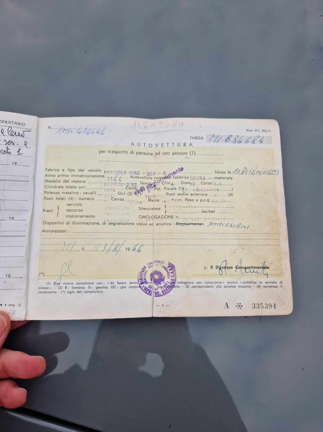MERCEDES-BENZ 250 S - 1966 - 145cv