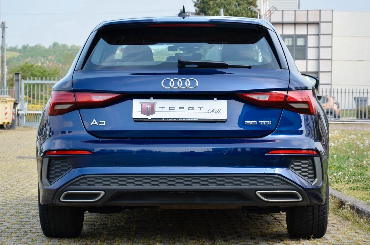 AUDI A3 SPB 30 2.0 TDI S LINE EDITION 116cv S-TRONIC, OK NEOPATENTATI, SERVICE CON FATTURE, EURO 6D, PERMUTE