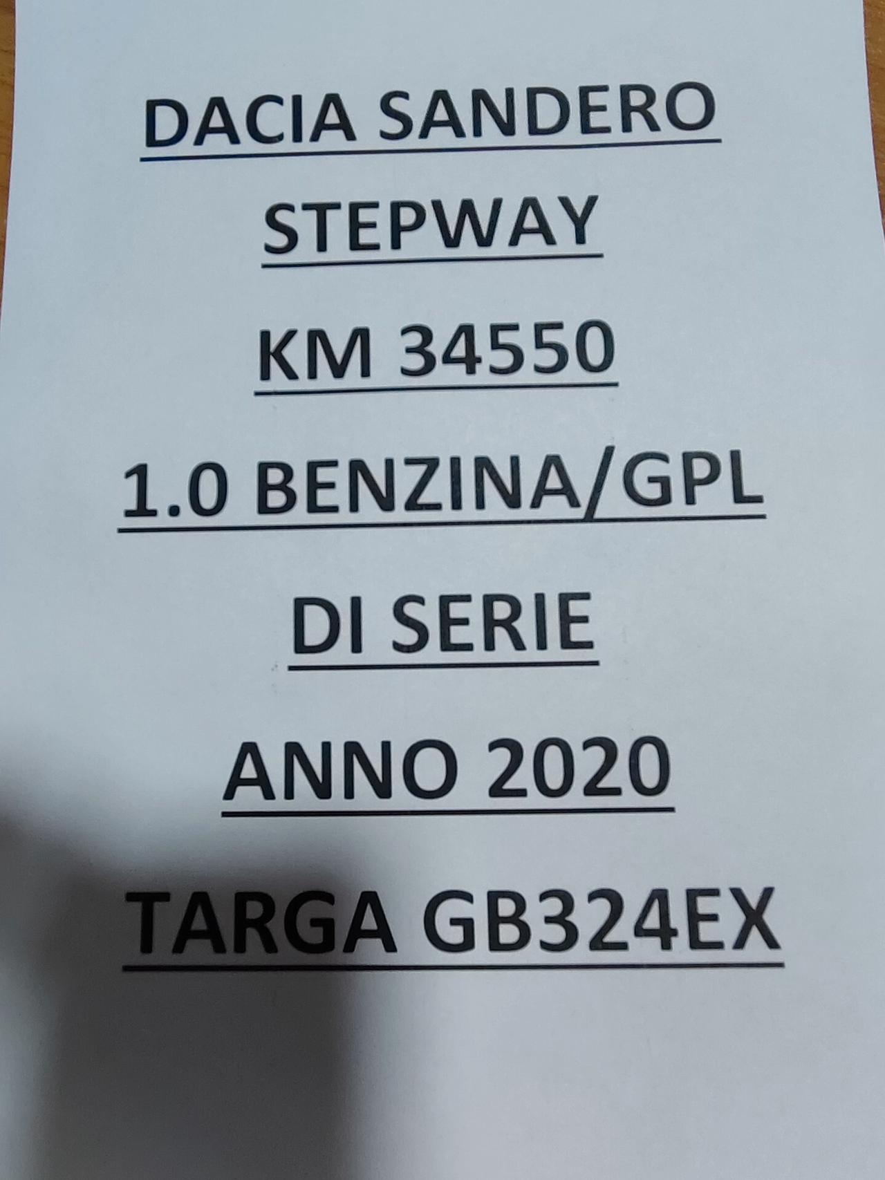 Dacia Sandero Stepway 1.0 BENZINA E GPL DI SERIE