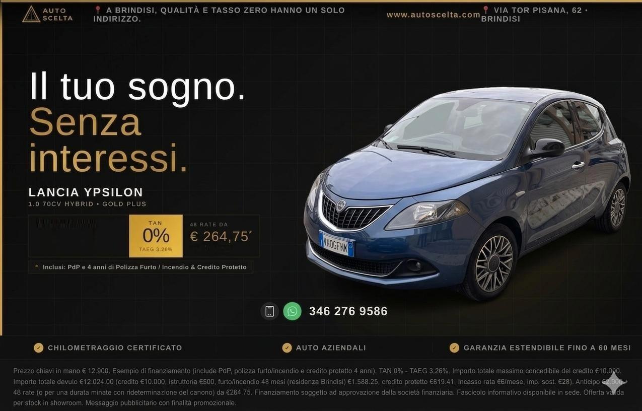 Lancia Ypsilon 1.0 FireFly 5 porte S&S Hybrid Gold Plus TAN 0%!!!