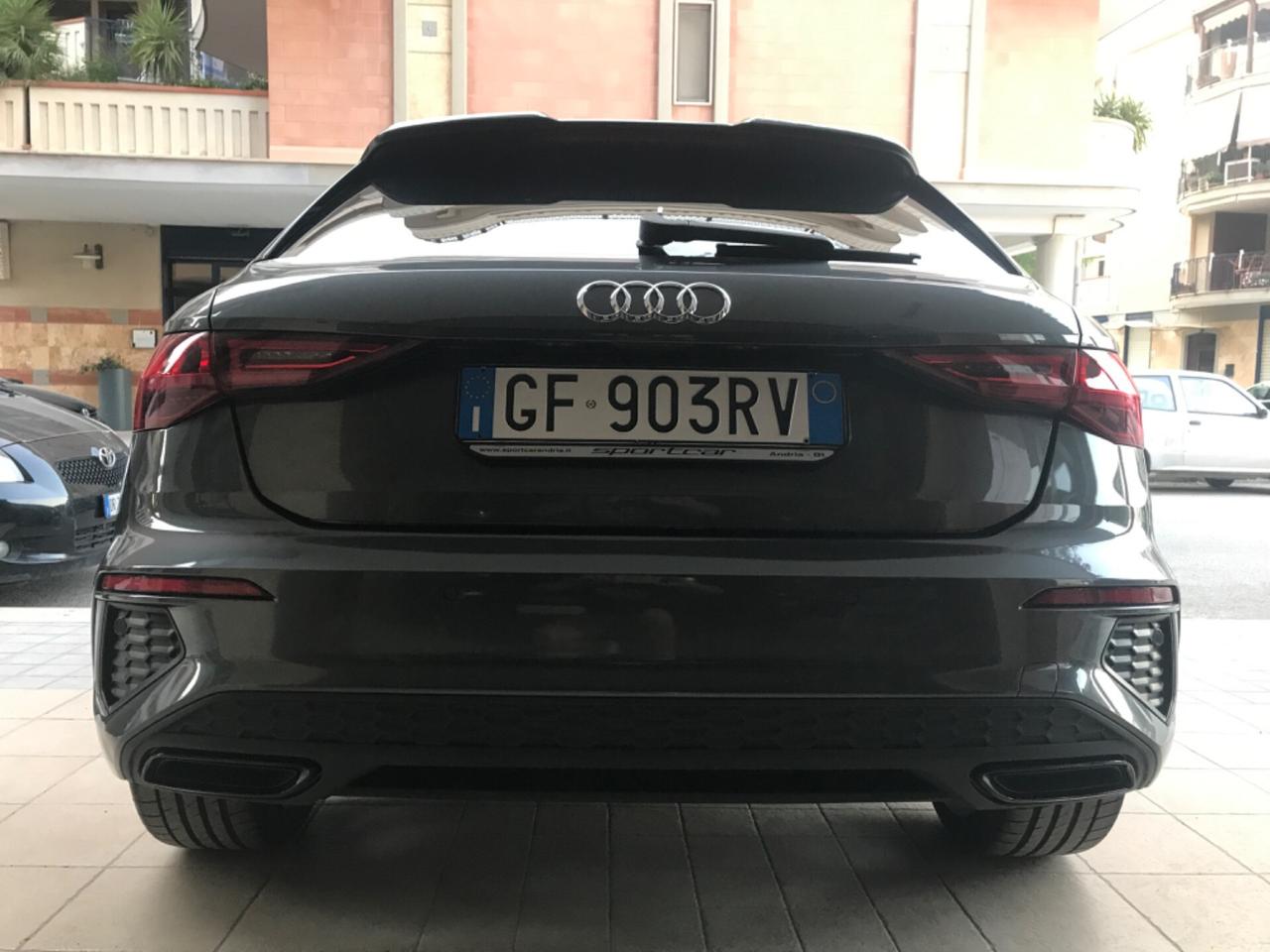 Audi A3 SPORTBACK 30 G-TRON S-TRONIC S LINE BLACK EDITION TETTO NAVY PELLE LED 19