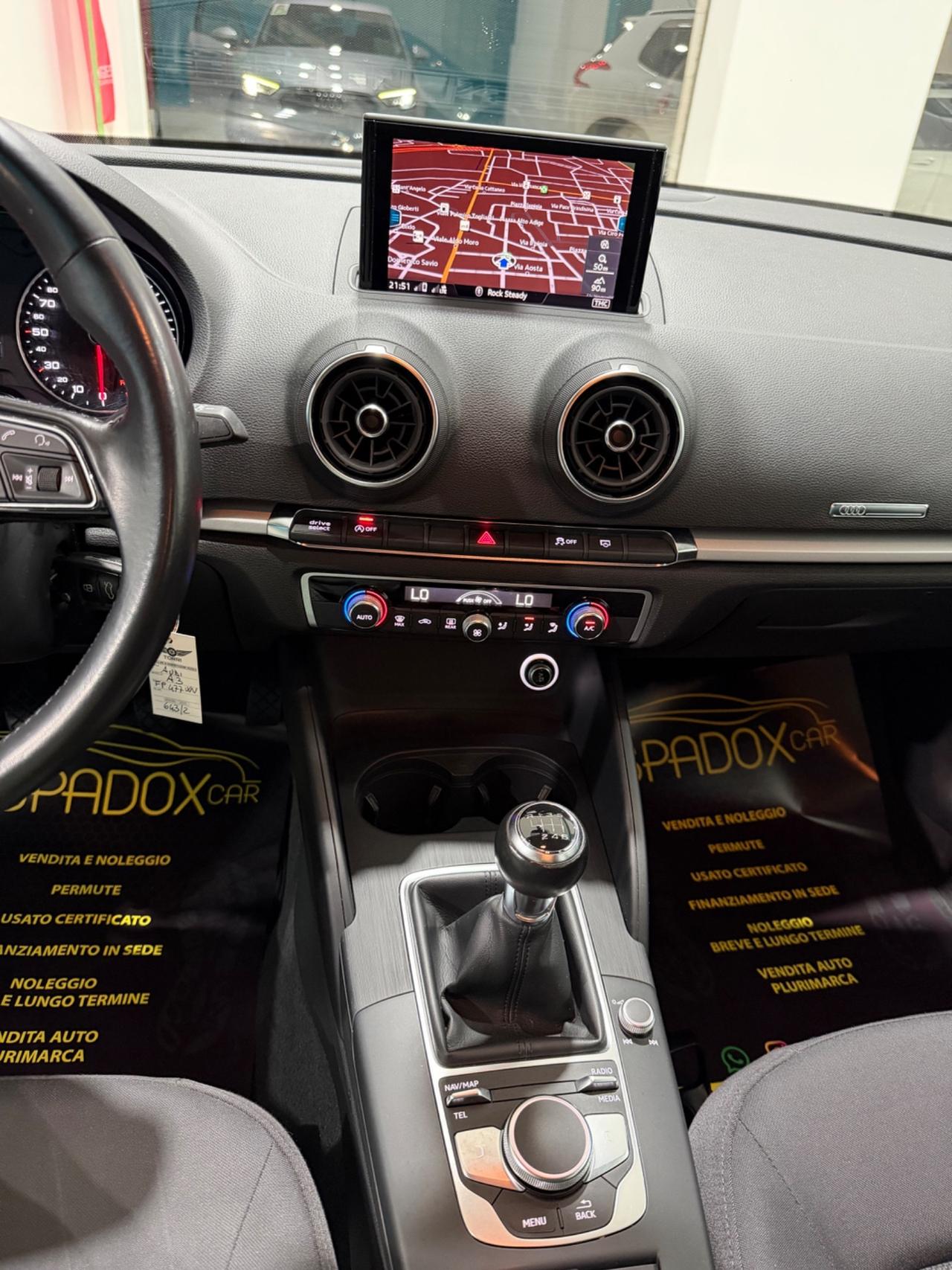 AUDI A3 2018 1.6 DIESEL 116CV *MANUALE *UNICOPROPRIETARIO